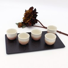 可愛陶瓷燒酒杯 酒杯 5入組, 大理石粉, 1套
