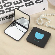 희미몰 KK113 접이식 휴대용 화장 거울, 블랙, 2개
