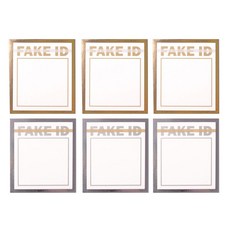 LUCALAB 假身份證備忘錄紙 6 件套, 金+銀, 1套