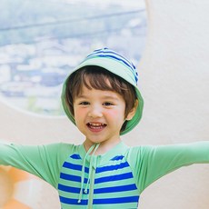 똘무룩 兒童奇趣彩色條紋防曬帽