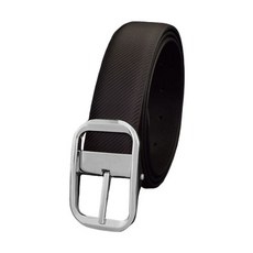 Rion 針扣皮革高爾夫腰帶 HY345, 銀黑色