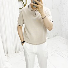 Ador 經典配色點領5色針織短袖T卹