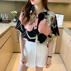 포플러앤씨 여성용 포빈 카라 셔츠 P25SMST033107