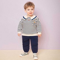 mollimelli 兒童條紋水手領T恤+長褲