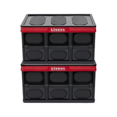 LIVENS 多功能折疊收納箱 小型, 黑色, 30L, 2個
