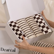 디어리얼 쿠키수건 2종 x 2p 세트, 체크, 라인, 1세트