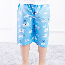 兒童款學生涼感Hello Beauty七分泡泡紗睡褲