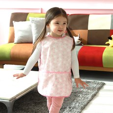 bebe chouette 孩童小草圖案無袖防水圍裙