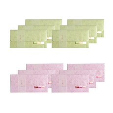 morning glory 簡潔感謝信封 6 x 2入組, 1套, 綠*粉紅