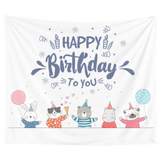 스타 동물 친구들 생일 축하 현수막, TYPE 09