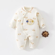 베베니즈 신생아용 빅동물패치 누빔 방한 우주복