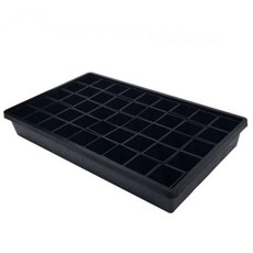 Vegetable Seed 蔬菜工坊 栽培組合 四方型栽培盆 45個 + 育苗盤 2吋, 1個, 黑色
