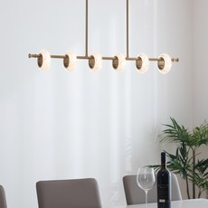 hit LIGHTING LED甜甜圈6燈吊燈照明 40W D31080, 透明+金色