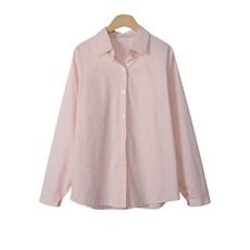 Planday 女性通用素色棉質南紡襯衫 cm4