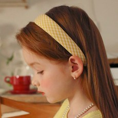 LuckyBambine 女童款簡約格紋日常髮箍