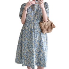 夏日印花短袖孕婦裝