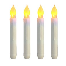 하루연구소 LED 촛불 양초 램프 캔들 야외 자동조명 4p, 화이트