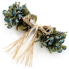 Garden in the City 迷你乾燥玫瑰花環, 藍色