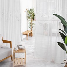 Casa L Rosella 素面抓皺內層窗簾, 白色