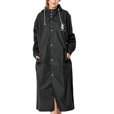 中性霧面黑色時尚雨衣