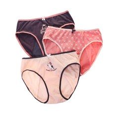 Sogoshi Jooa女童款Rookie棉質彈性衛生內褲 3件組, 混色