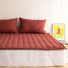 HELLOSLEEP Don't Worry固定鬆緊帶M2防蟎薄墊, 磚紅色