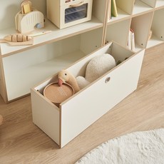 리바트 꼼므 수납박스 D295 방문설치, 웜 화이트, 1단