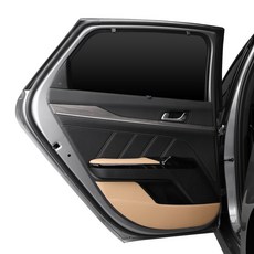 MAYTON 皮革門套排車門 2入 + 第二排車門 2入 套組, 馬鞍棕色, 起亞 K5 DL3