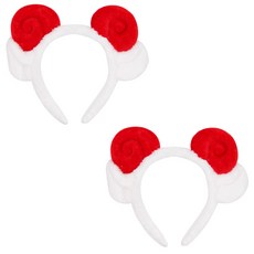 리빙다 고급양머리띠, 레드, 레드, 2개