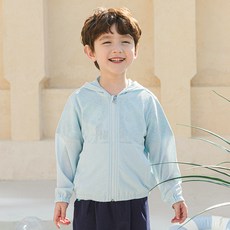 OWLEYBARN 兒童夏季涼感針織連帽拉鍊外套