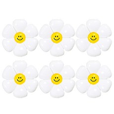 Mii Mii Party 生日派對活動微笑雛菊花朵氣球 小型, 混合色, 6個