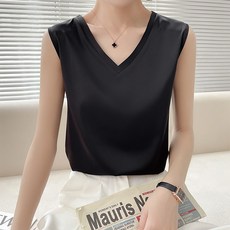 MarketA 女款V領絲質內搭背心