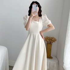 daysoy 日常泡泡袖A字孕婦洋裝