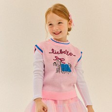 Rievelo 女童款蝴蝶結小狗針織背心