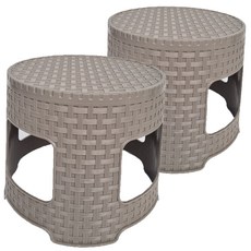 藤編沐浴椅, 2個, 灰色