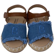 발소리 베이비잼 아동용 자수 데님 샌들