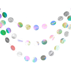 Khohimo 圓形派對戶外露營圓點掛旗 4m 5W0454, 3個, 鐳射