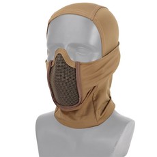 金屬網面生存遊戲戰術面罩 AA229, 棕色, 1個
