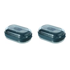 分隔瀝水皂盤, 藍色, 2個