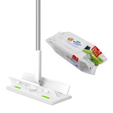 3M Scotch-Brite 百利 多效雙扣除塵平板拖把 L號+小蘇打濕拖布30抽, 1組