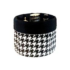 Rabe格紋圓形化妝品收納盒, 黑色的, 1個