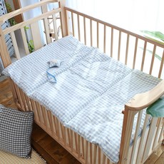 hwamo baby 鍛煉和厚的孩童午睡禮帽, 藍色格紋款, 1個