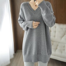 Sunbit 女款 Sorelli V領寬鬆版型長袖素色日常針織衫