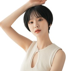 GabalNara 女性用蕾絲仿真頭皮羽毛剪裁全頂假髮 S, 1個, 自然黑