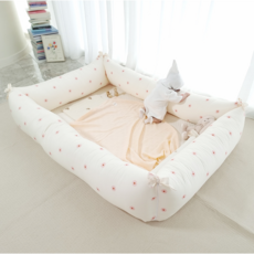 아이레빗 유아용 범퍼 쿠션 커버 + 솜 세트, 플라워