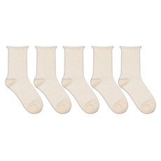 박군 여성용 MJ 골지 돌돌이 중목 패션 양말 5족 세트