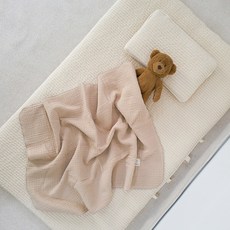 My Little Daisy Baby 100 片雙面一體式嬰兒睡墊 + 枕套套組, 米色