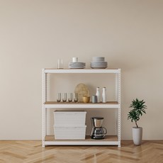 SPEEDRACK 組裝式鐵製角鋼層架, 3層, 白色