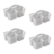 Block Mart 3層隔板浴室籃 4件組, 灰色