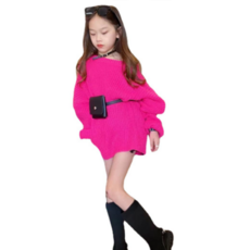 Angel Eye 女童寬鬆版針織長版T恤